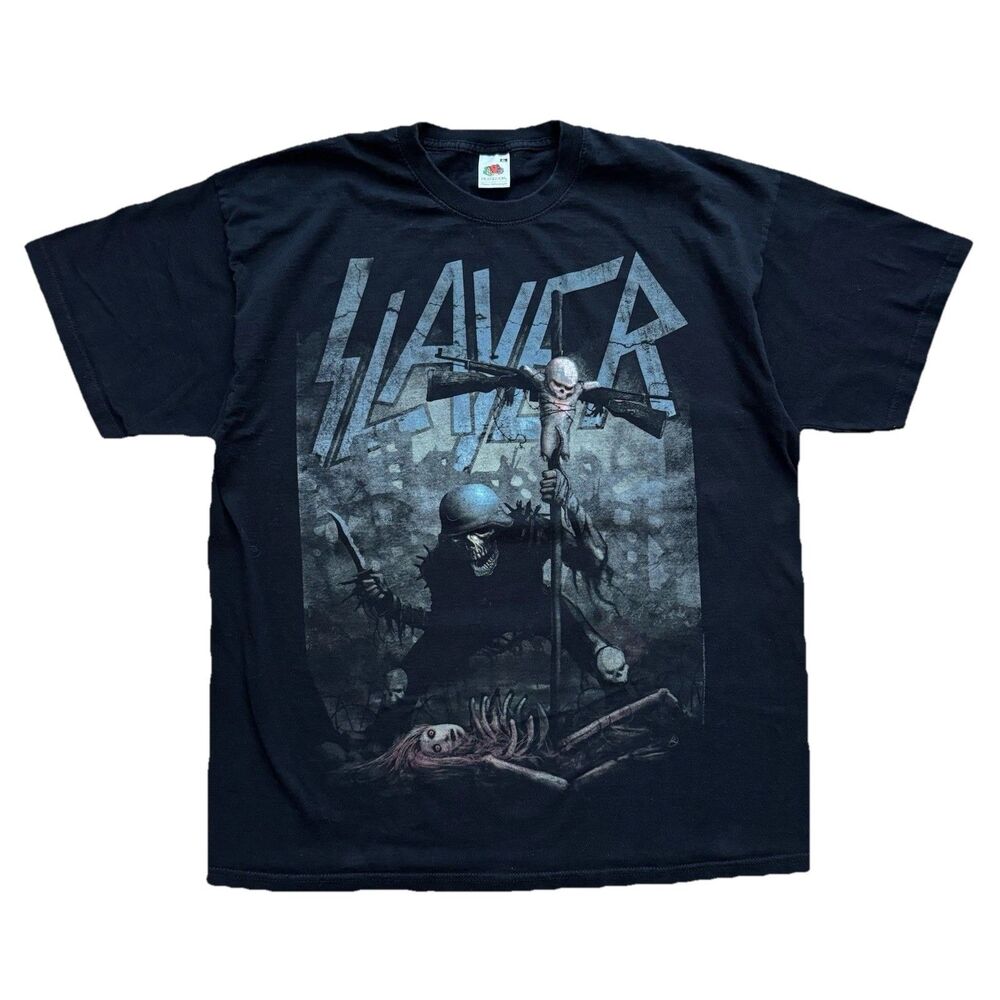 Slayer Soldier's Cross T-shirt Black Metal Hanes Size XL Mens